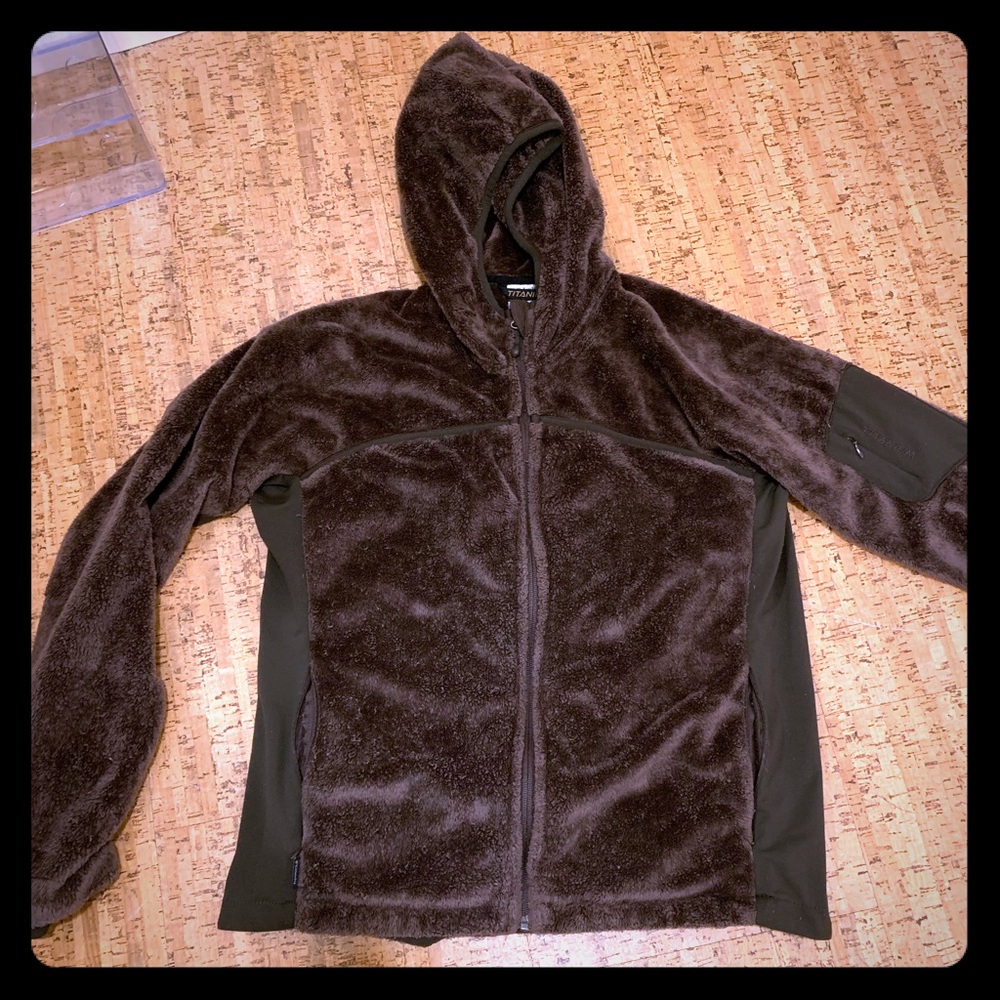 Columbia titanium fuzzy fleece zip up hoodie